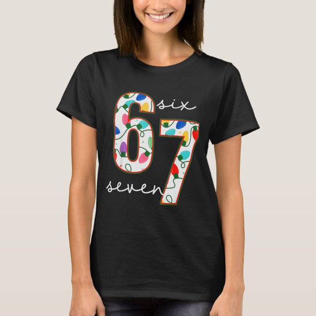 T-shirt Drôle 67 Six Sept Mème Cringe Noël  (Devant)