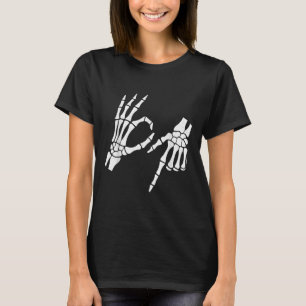 T-shirt Drôle 67 Six Sept Mème Halloween Squelette Mains