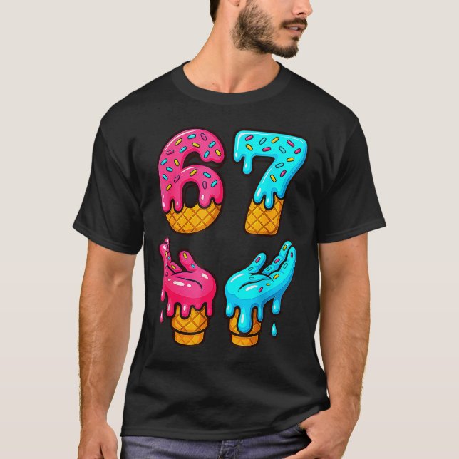 T-shirt Drôle 6 7 67 Six Sept Meme  (Devant)