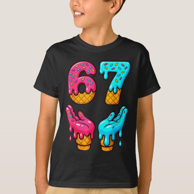 T-shirt Drôle 6 7 67 Six Sept Mème  (Devant)