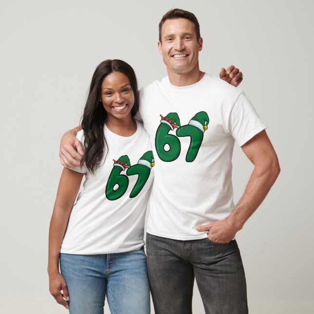 T-shirt Drôle 6 7 Elfes Chapeau Noël  (Unisexe)
