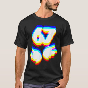 T-shirt Drôle 6 7 Mème Gen Alpha Argot Six Sept Edm Couleu