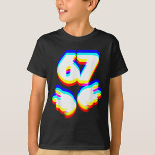 T-shirt Drôle 6 7 Mème Gen Alpha Argot Six Sept Edm Couleu
