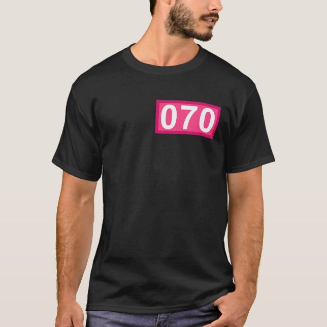 T-shirt Drôle 70 Ans Cadeaux Numéro 070 Patch 70E Birt (Devant)