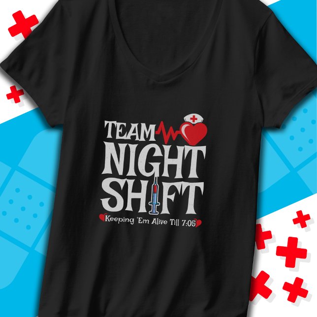 T-shirt Drôle 7:05 Team Night Shift Infirmière Appréciatio (Créateur téléchargé)