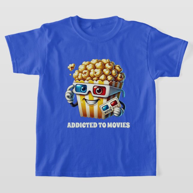 T-shirt Drôle accroc de cinéma pop-corn (Poser)