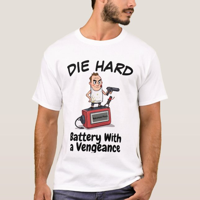 T-shirt Drôle Action Hero Cartoon - Die HarD (Devant)
