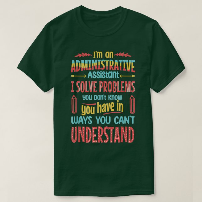T-shirt Drôle administratif Professionnel Jour Admin Assis (Design devant)