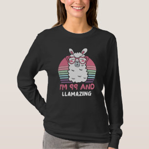 T-shirt Drôle Adorable Llama 99e Anniversaire Cadeau Pour