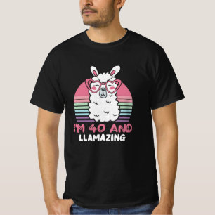 T-shirt Drôle Adorable Llama Cadeau 40e Anniversaire Pour 