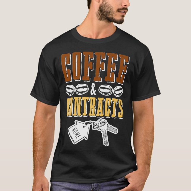 T-shirt Drôle agent de vente immobilier Coffee Lover Citat (Devant)