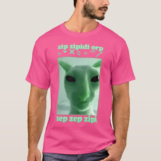 T-shirt Drôle Alien Cat Brainrot mème cadeau cadeau (Devant)