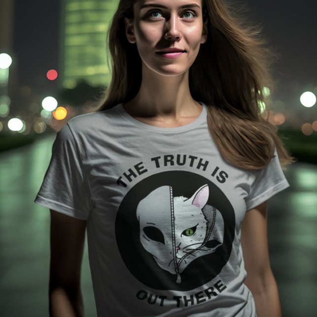 T-shirt Drôle Alien Chat La Vérité Est Là-Bas (Créateur téléchargé)
