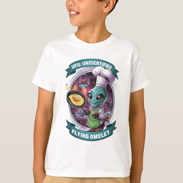 T-shirt Drôle Alien Chef UFO (Devant)