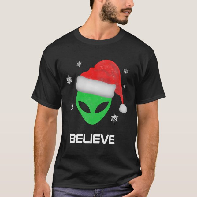 T-shirt Drôle Alien Père Noël Noël Noël Noël cadeau Noël (Devant)