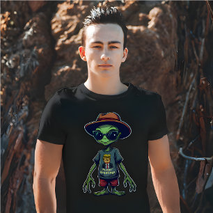 T-shirt Drôle Alien "Salutations Humaines" Satire politiqu