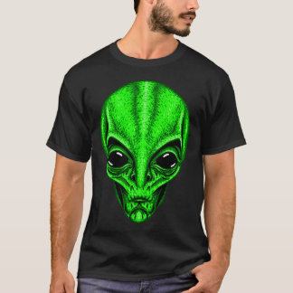 T-shirt Drôle Alien vert mignon de tête Ufo