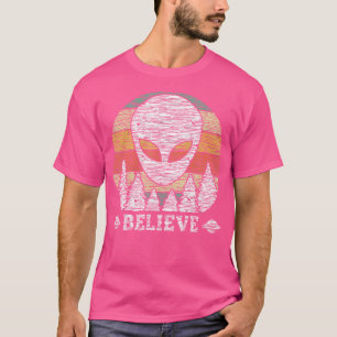 T-shirt Drôle Alien Vintage Ufo Croyez