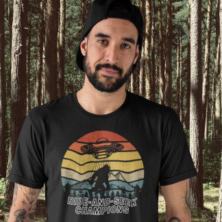 T-shirt Drôle Aliens Big Foot Cacher et Rechercher Champio