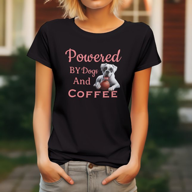 T-shirt Drôle Alimenté par les Chiens et le Café (Créateur téléchargé)