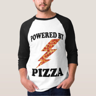 T-shirt Drôle Alimenté Par Pizza Cool Pizza