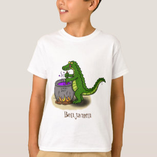 T-shirt Drôle alligator vert cuisine dessin animé