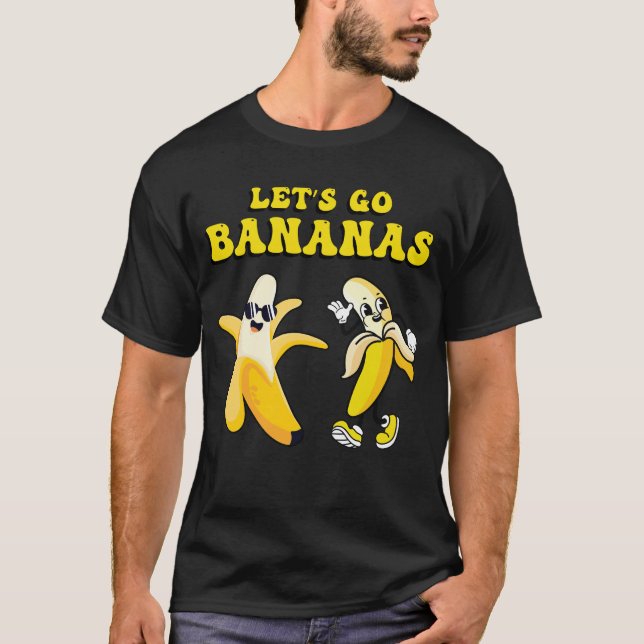 T-shirt Drôle Allons-y bananes mignonnes bananes (Devant)
