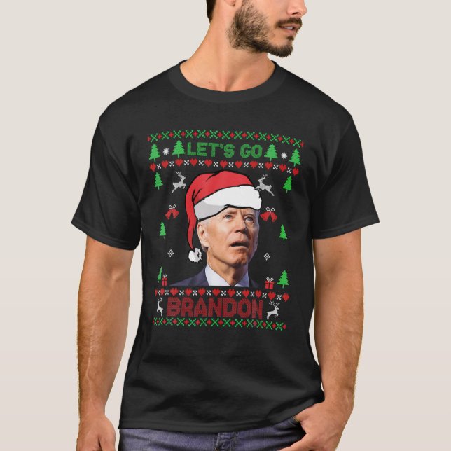T-shirt Drôle Allons-y Brandon Biden Vilain Noël (Devant)