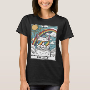 T-shirt Drôle Ally Chat Lunettes de soleil Lgbtq Gay Lesbi