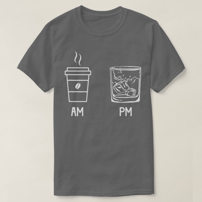 T-shirt Drôle AM Coffee PM Win Hommes Femmes (Design devant)