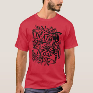 T-shirt Drôle Amateur De Café Squelette Mort Avant Café