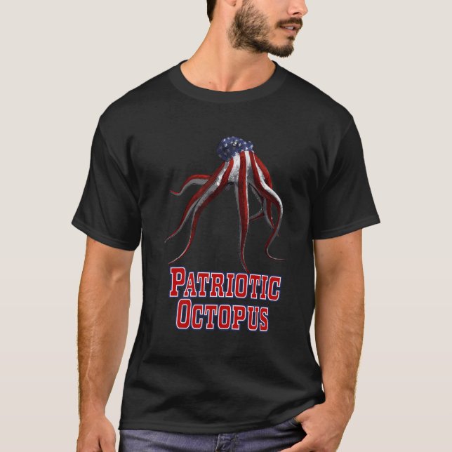 T-shirt Drôle américain de poulpe (Devant)