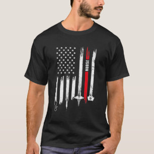 T-shirt Drôle américain Drapeau Infirmière Jour Idée cadea