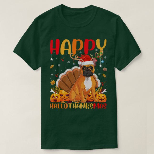 T-shirt Drôle Amoureux Chien Happy French Bulldog HelloTha (Design devant)
