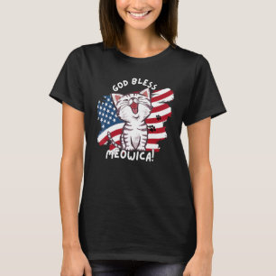 T-shirt Drôle Amoureux de les chats Dieu bénisse Meowica P