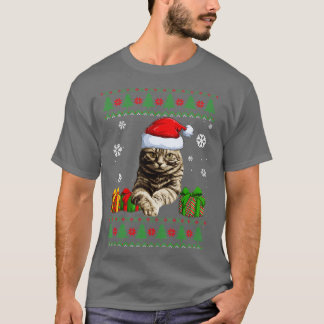T-shirt Drôle Amoureux de les chats mignon Chat Santa Hat