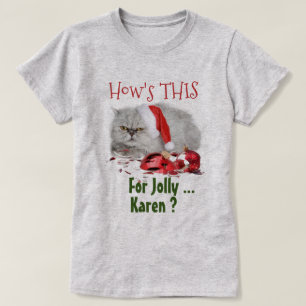 T-shirt Drôle Amoureux de les chats Sassy Noël