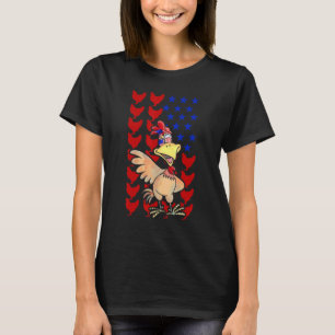 T-shirt Drôle Amusant Poulet Américain Drapeau Poulet Aman