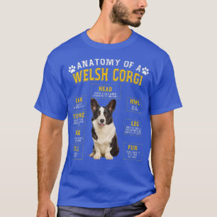 T-shirt Drôle Anatomie Gallois Cadeaux Corgi Pour Femmes H