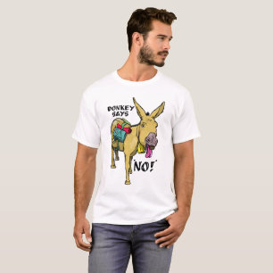 T-shirt Drôle âne dit non !