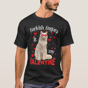 T-shirt Drôle Angora Turc Est Mon Chat Valentin Papa Chat 