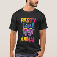 Drôle animal de fête de chat coloré, amusant avec