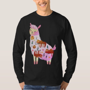 T-shirt Drôle animal Llama Sloth mignonne