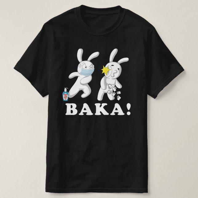 T-shirt Drôle Anime Baka Rabbit Slap Japonais (Design devant)