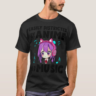 T-shirt drôle Anime et fille de musique pour Ado chibi gra