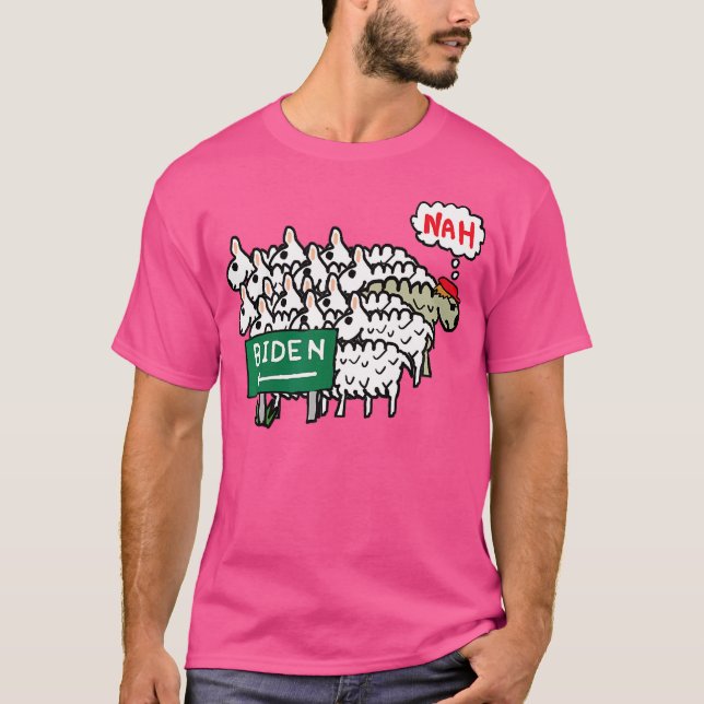 T-shirt Drôle Anti Biden Sheep (Devant)