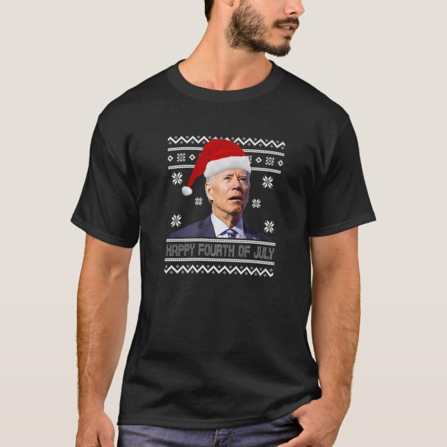 T-shirt Drôle Anti Joe Biden Happy 4 juillet Joyeux Chris (Devant)