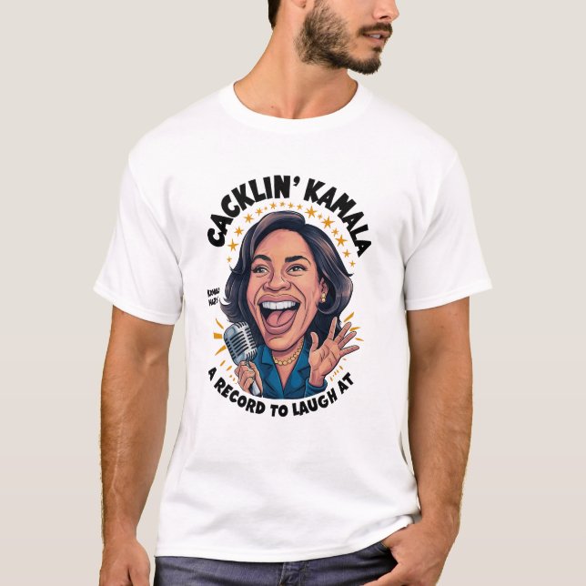 T-shirt Drôle Anti Kamala Harris riant la politique (Devant)