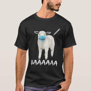 T-shirt Drôle-ANTI-MASK-SHEEP-AVEC-VISAGE-MASK-Vaccine-Baa