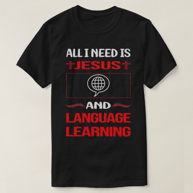 T-shirt Drôle apprentissage de la langue Jésus (Design devant)